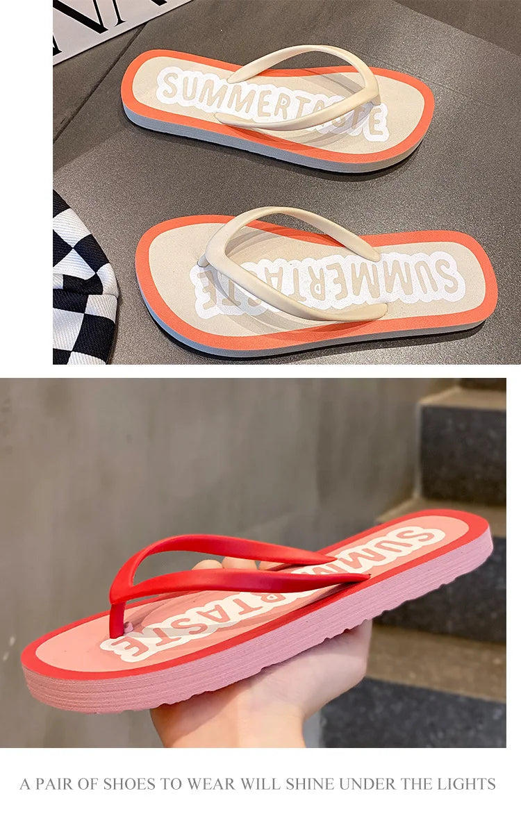 Women's Flip Flops 2025 New Summer Thick Bottom Clip Toe Fashion Beach Slippers Cool Slippers for Women 2026
