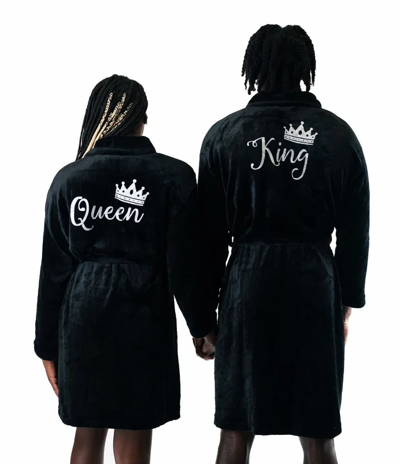 Matching King and Queen Plush Bathrobes Mr and Mrs Cozy Terry Robes for Couple Customized Gift for Him Wedding Honeymoon Robe. Bata de Baño para Pareja. Estilo Moderno 2026
