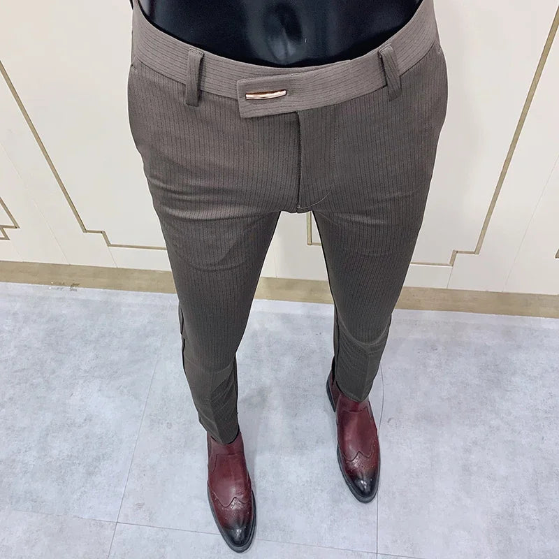 Men Suit Pants Formal Trousers Stretch Slim Pantalone Hombre Calça Masculina Solid Color Casual Dress Pants Fashion Men Clothing. Pantalones de Hombre, extra slim fit 2026. Elegantes