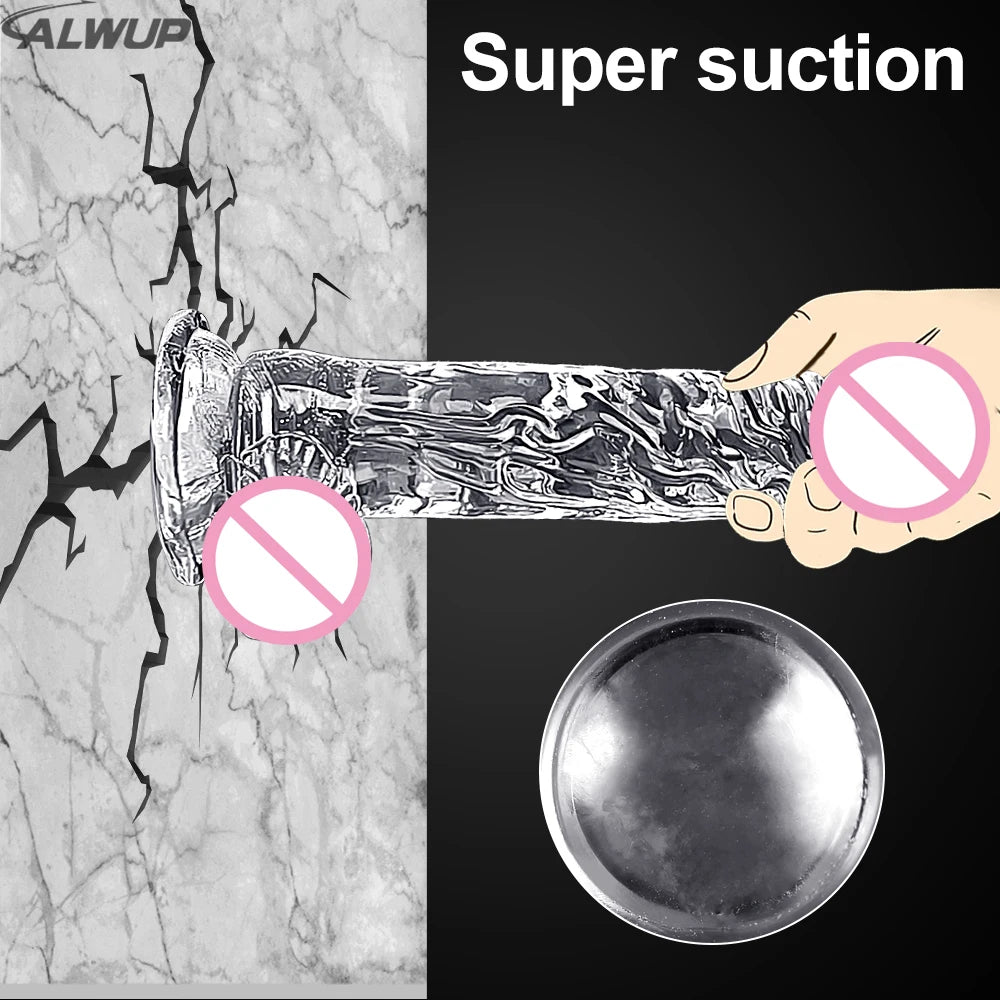 Realistic Transparent Dildo for Women Silicone Realistic Fake Dick Penis with Strong Suction Cup Hands-Free Adult Sex Toy 2026