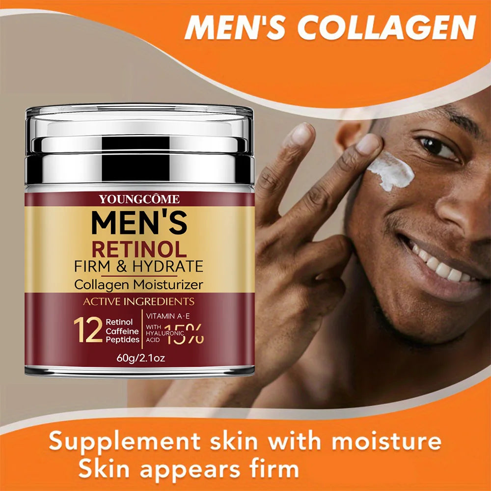 Men's Retinol Firming Face Cream Skincare Moisturizing Collagen Brightening Smooth Wrinkles Facial Face Men Skin Care Treatment.2026 Crema facial para hombres con retinol — reafirma, hidrata, aclara y suaviza arrugas.