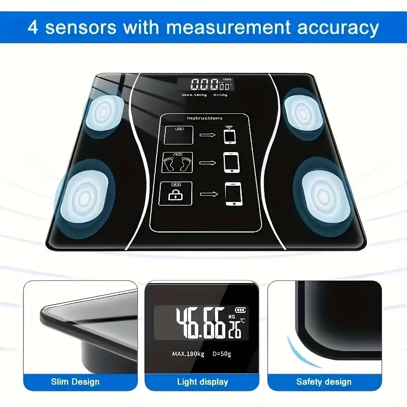 Intelligent Digital Body Scale With Backlit LED Display Screen,Weighing Up To 400 Pounds,Ideal for Weight Management & Fitness. Pesa corporal