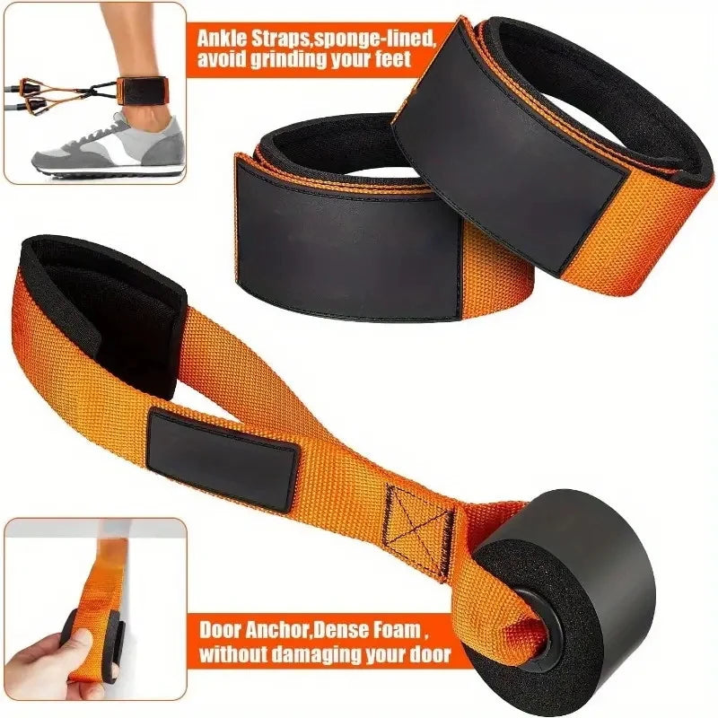 Resistance strap with handle: used for muscle training, strength building, body shaping, yoga, home fitness equipment - natural. Ligas Elasticas Extra duraderas para Crecimiento Muscular 2026