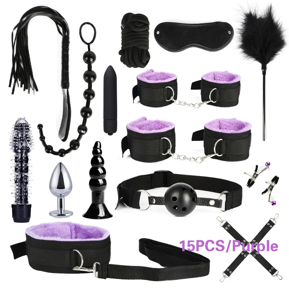 Niusida Sex Products Erotic Toys for Adults BDSM Sex Bondage Set Handcuffs Nipple Clamps Gag Whip Rope Sex Toys For Couples 2026