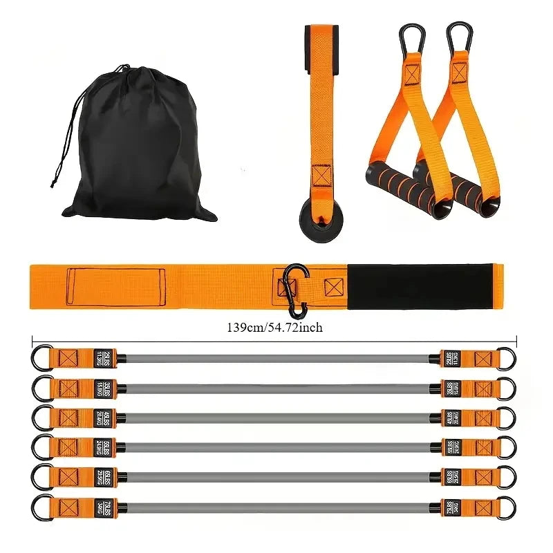 Resistance strap with handle: used for muscle training, strength building, body shaping, yoga, home fitness equipment - natural. Ligas Elasticas Extra duraderas para Crecimiento Muscular 2026