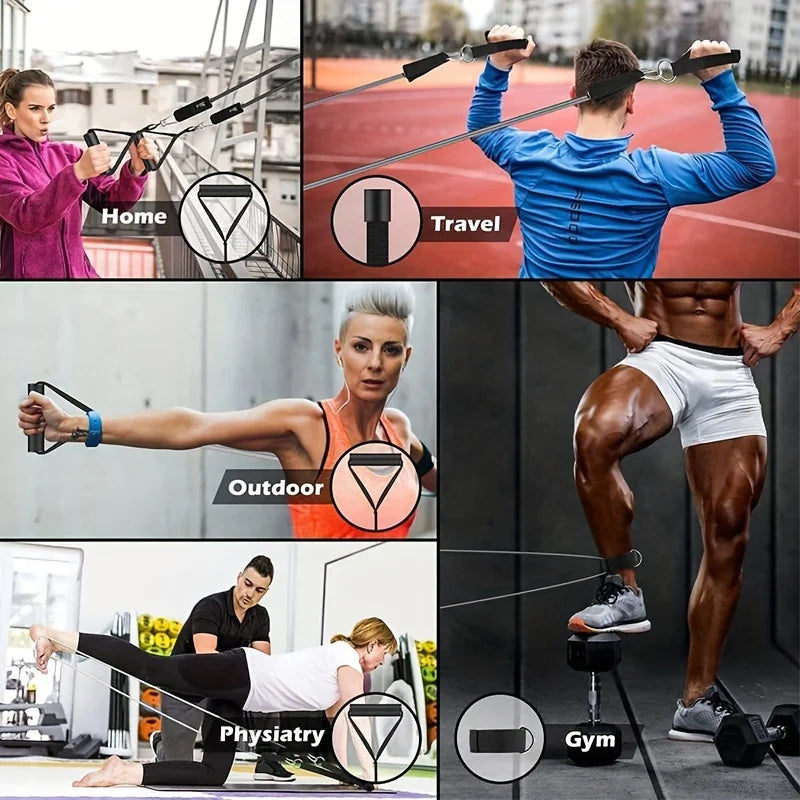Resistance Bands Set, Exercise Bands With Door Anchor, Handles, Carry Bag, Legs Ankle Straps For Resistance Training. Ligas Elasticas para Crecimiento Muscular 2026