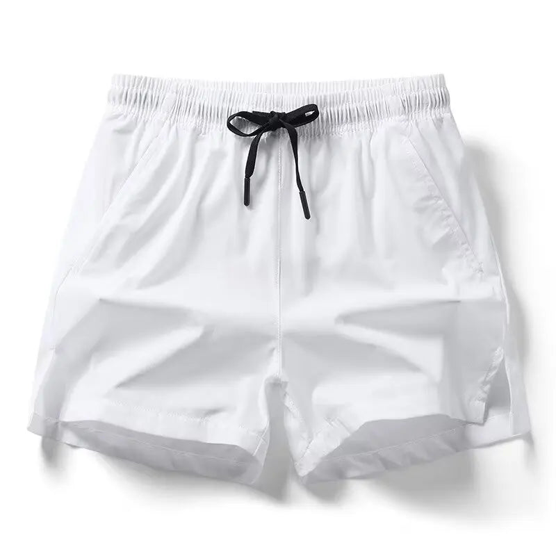 1pcs Summer Men Ice Silk Shorts Quick Drying Running Gym Pants Homme Surf Ventilate Drawstring Casual Outdoor Sport Couple Short
