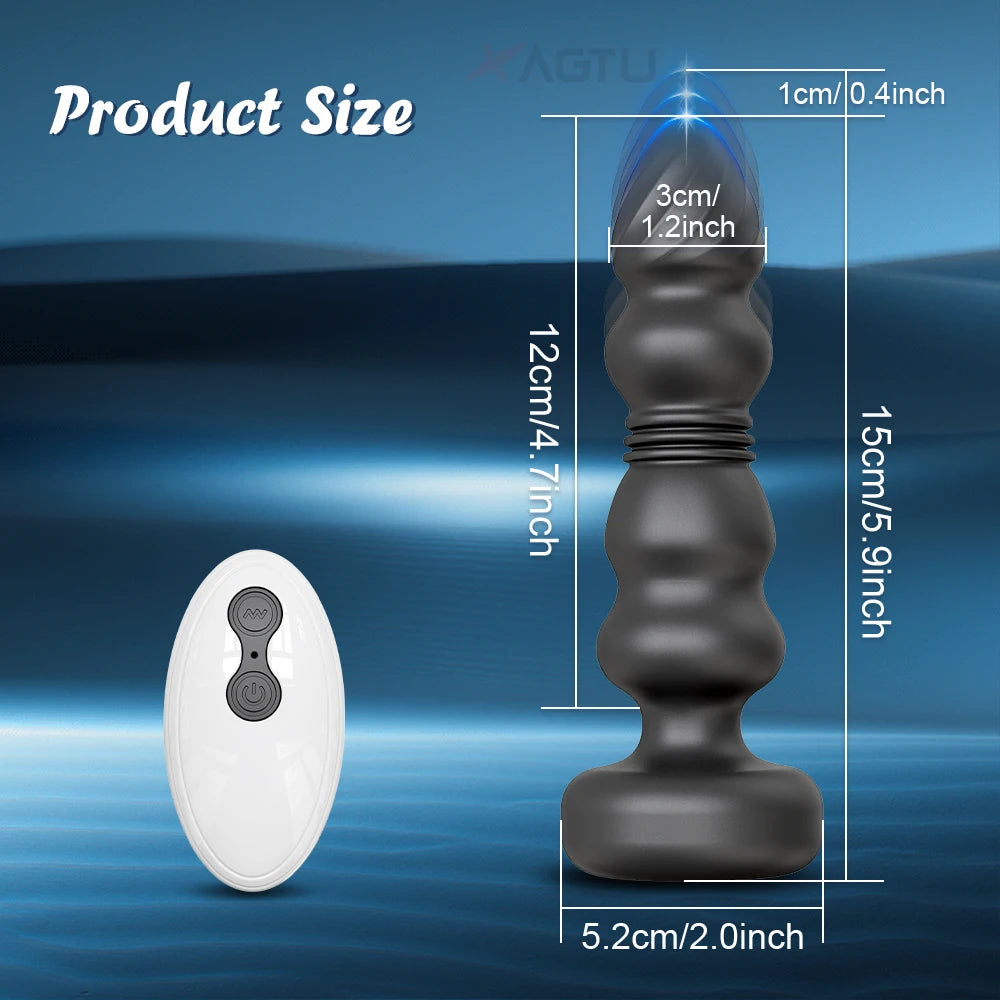 Thrusting Anal Plug Vibrator Butt Plug Male Prostate Massager Telescopic G Spot Vibrator Stimulator Sex Toys for Women Men 18+