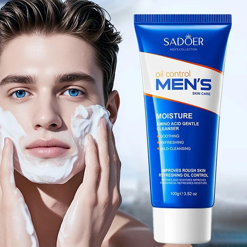 SADOER Men's Skin Care Sets Moisturizing Face Cream Facial Mask Lip Balm Sunscreen Cleanser Eye Cream Men Skin Care Kit.2026 ACLARADOR DE ROSTRO PARA HOMBRE. PROTECCION CONTRA OJERAS. CONTRA ACNES