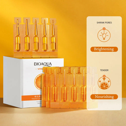 20 piezas BIOAQUA Suero de Vitamina C — Hidratante, Refrescante, Aclarante, Nutritivo, Antienvejecimiento, Esencia Facial para el Cuidado de la Piel.