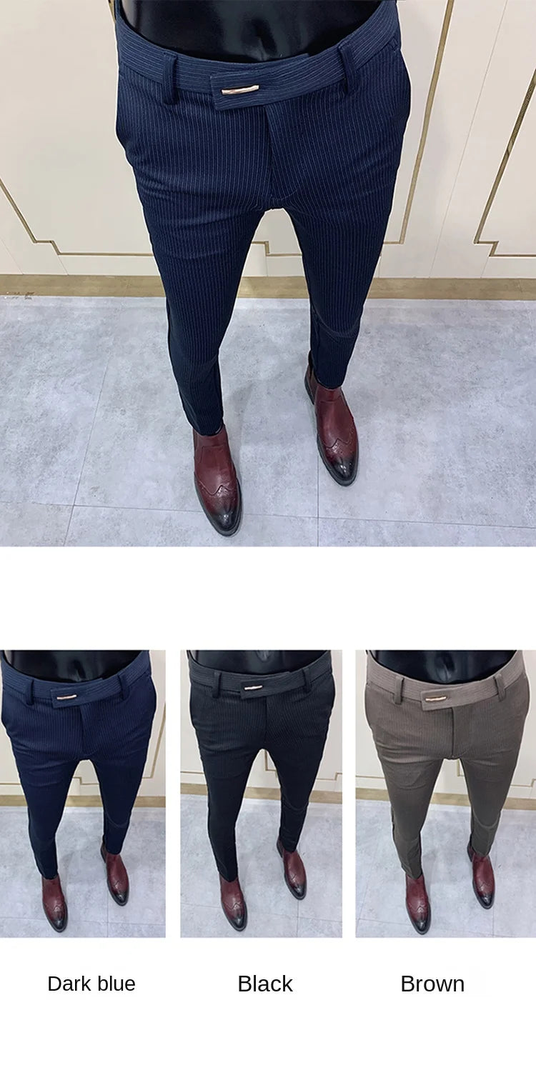 Men Suit Pants Formal Trousers Stretch Slim Pantalone Hombre Calça Masculina Solid Color Casual Dress Pants Fashion Men Clothing. Pantalones de Hombre, extra slim fit 2026. Elegantes