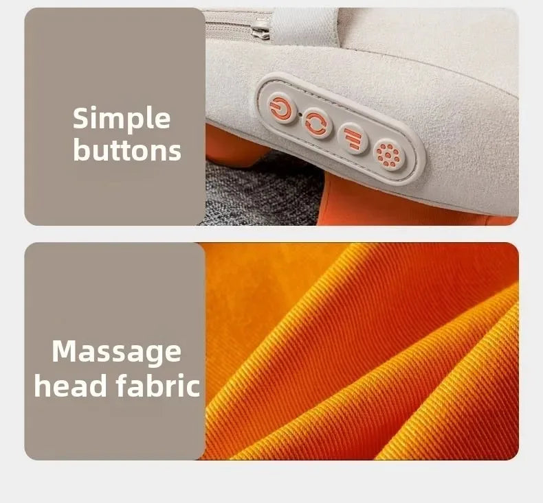 JAIYORL Almohada Masajeadora Eléctrica para Trapecio — Inalámbrica para Auto y Hogar, con Calor, para Cintura, Cuello, Piernas y Cervical, Masaje Shiatsu con Amasado