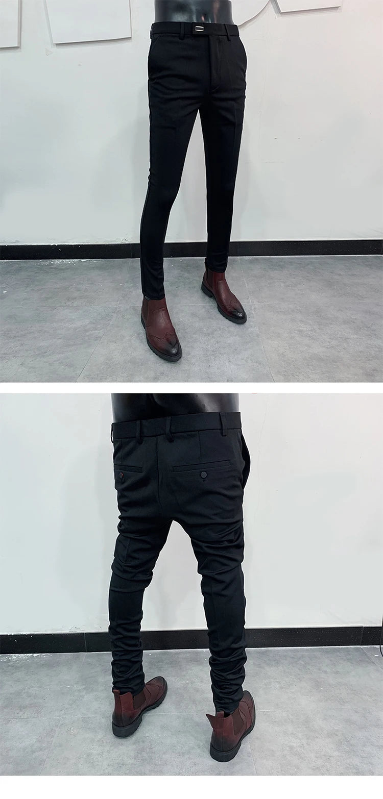 Men Suit Pants Formal Trousers Stretch Slim Pantalone Hombre Calça Masculina Solid Color Casual Dress Pants Fashion Men Clothing. Pantalones de Hombre, extra slim fit 2026. Elegantes