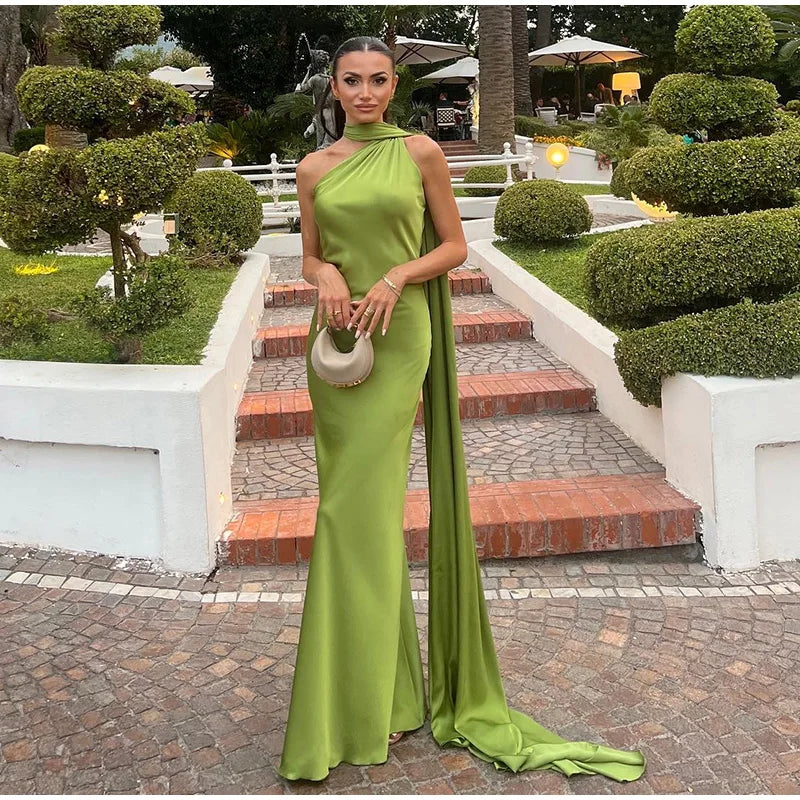 Elegant Ribbon Halter Dress Women Solid Off Shoulder Sleeveless Backless Slim Maxi Dresses 2025 Summer Autumn Party Robes Lady 2026 Vestido Elegante Para Ocasión Especial
