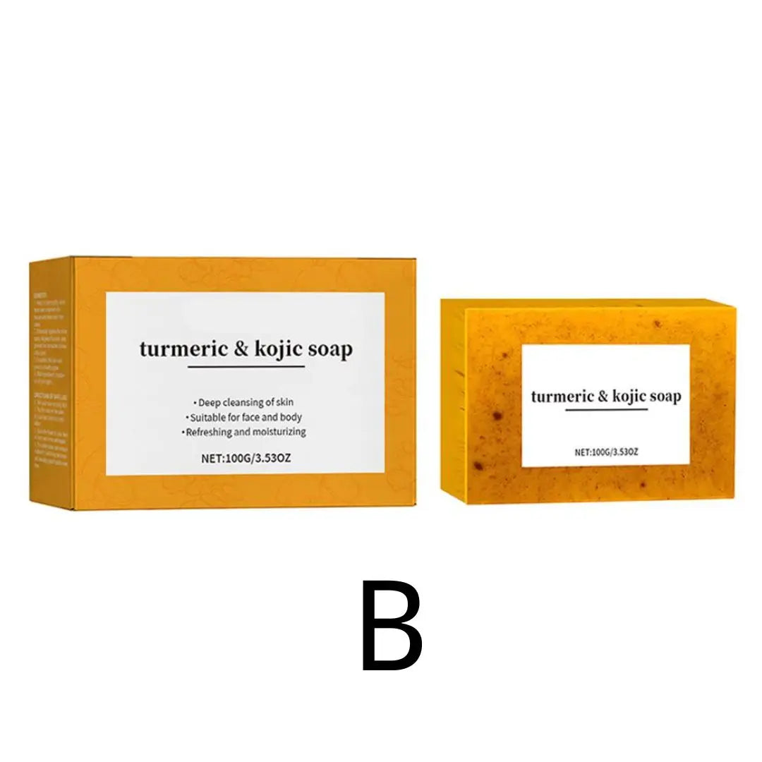 Turmeric Soap & Kojic Acid Soap Body And Facial Cleaning Handmade Soap For Dark Skin Glowing Even Skin Tone Tender Skin Care.2026 JABON MAGIGO FACIL DE CURCUMA HIDRATA Y REJUVENECE TU PIEL