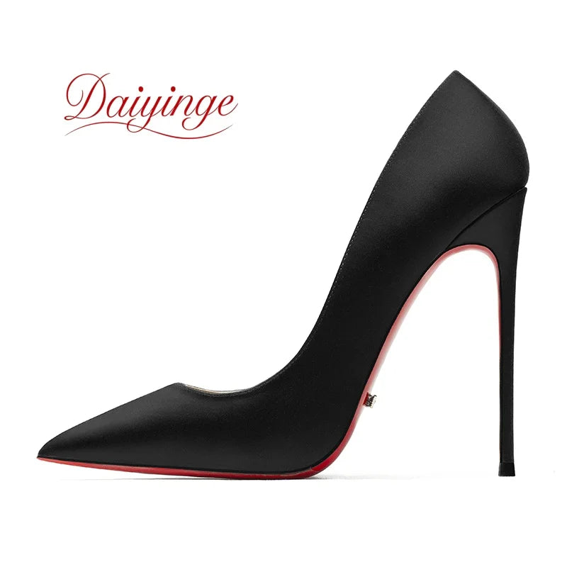 Elegant Woman Heeled Shoes 2026 Trend Luxury Red Bottoms High Heels Pointed Toe Stiletto Pumps 12 cm Party Dress Wedding Shoes 2026