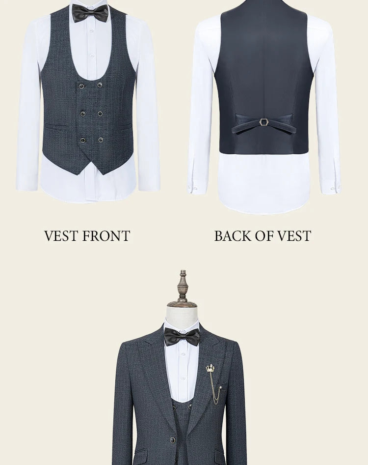 ST Cassy high quality suit men complete 3 pieces luxury Elegant Slim Fit Male Groom Wedding Party Dress Suit Business Office. 2026 Trajes Para Hombre, Bodas, Bautizos, Ocasion Elegante