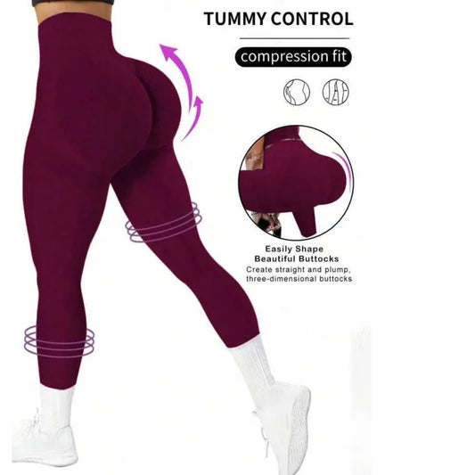 Women's tight yoga seamless pants, solid color multi-color optional, high waist belly-closing exercise running Capri yoga pants, Licras Super Elasticas 2026 para Gym