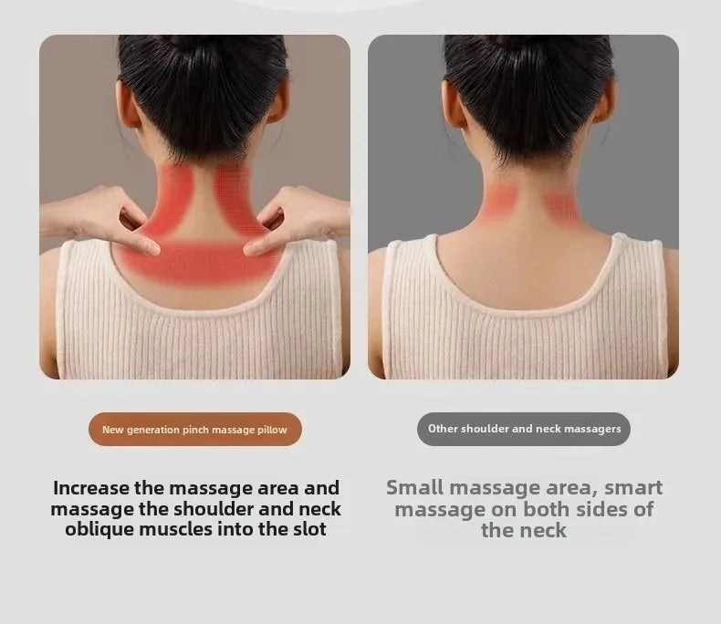JAIYORL Almohada Masajeadora Eléctrica para Trapecio — Inalámbrica para Auto y Hogar, con Calor, para Cintura, Cuello, Piernas y Cervical, Masaje Shiatsu con Amasado