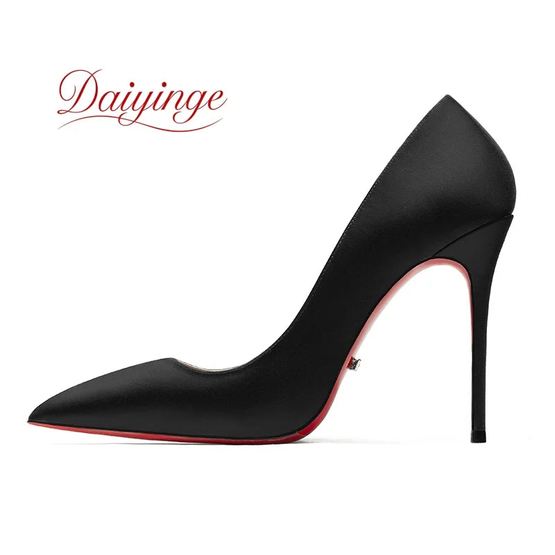 Elegant Woman Heeled Shoes 2026 Trend Luxury Red Bottoms High Heels Pointed Toe Stiletto Pumps 12 cm Party Dress Wedding Shoes 2026