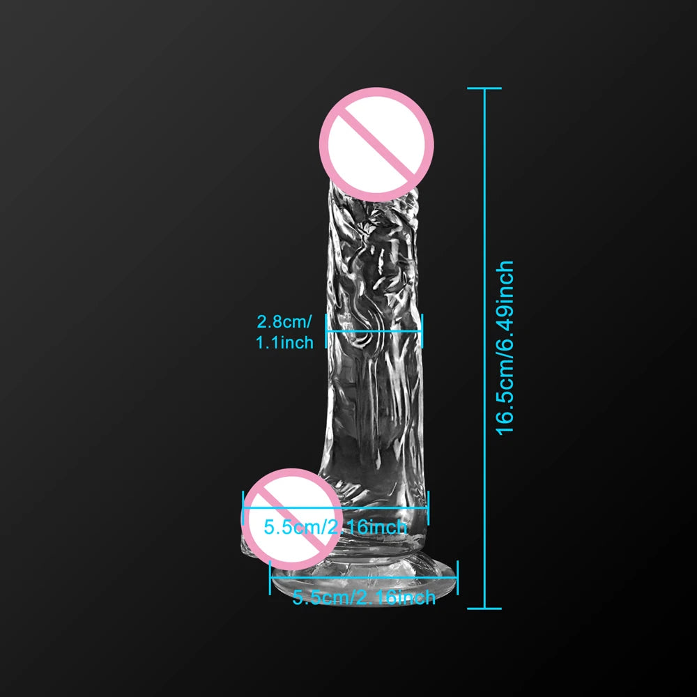 Realistic Transparent Dildo for Women Silicone Realistic Fake Dick Penis with Strong Suction Cup Hands-Free Adult Sex Toy 2026