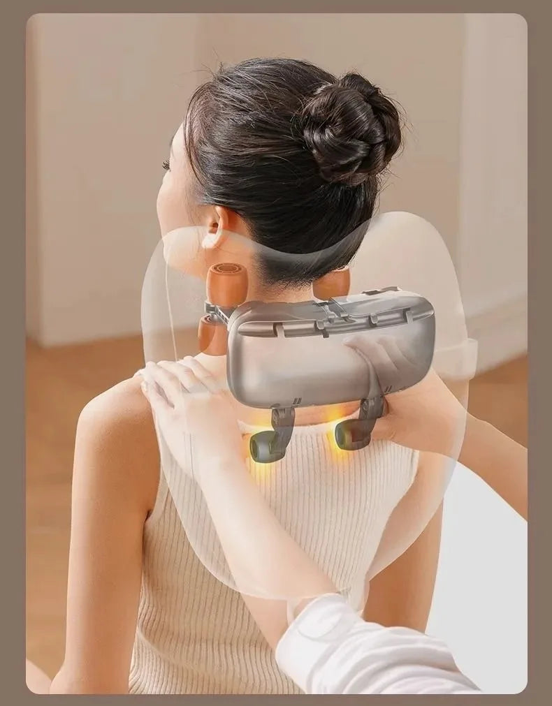 JAIYORL Almohada Masajeadora Eléctrica para Trapecio — Inalámbrica para Auto y Hogar, con Calor, para Cintura, Cuello, Piernas y Cervical, Masaje Shiatsu con Amasado