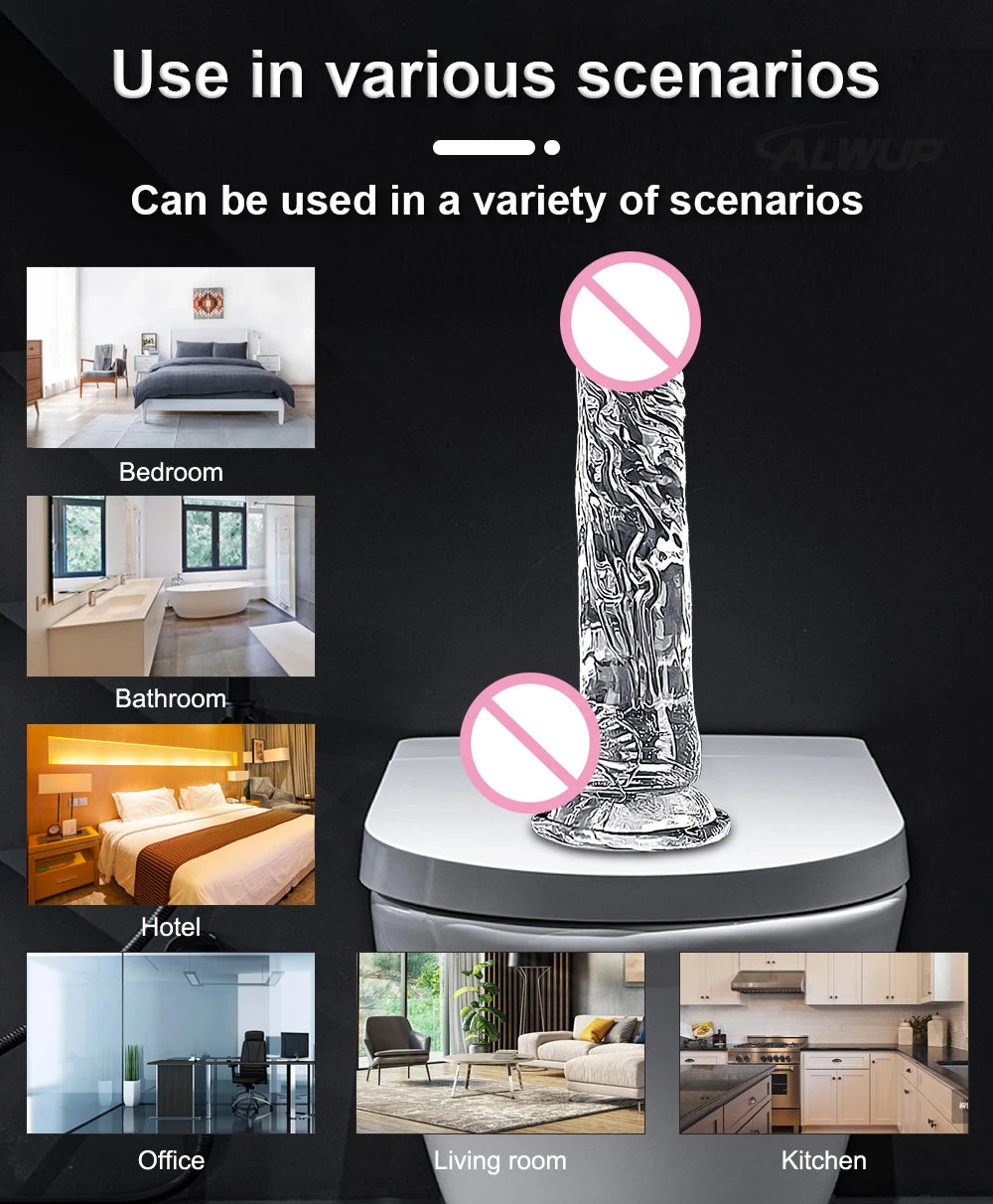 Realistic Transparent Dildo for Women Silicone Realistic Fake Dick Penis with Strong Suction Cup Hands-Free Adult Sex Toy 2026