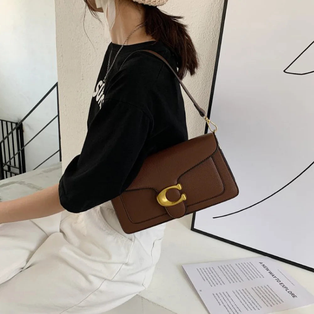 This year's new fashionable underarm shoulder bag with two shoulder straps and a diagonal small square bag 2026