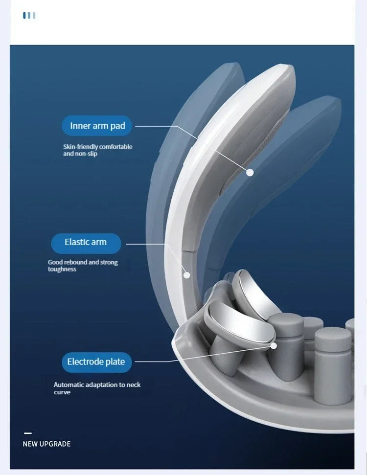 Masajeador Inteligente de Cuello y Hombros — Masaje Cervical con Vibración y Calor para Aliviar el Dolor, Pulso Terapéutico para las Vértebras Cervicales, Instrumento de Cuidado de la Salud