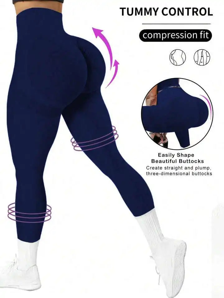 Women's tight yoga seamless pants, solid color multi-color optional, high waist belly-closing exercise running Capri yoga pants, Licras Super Elasticas 2026 para Gym