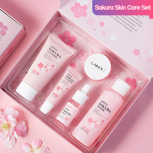 5/3pcs/Set Sakura Skin Care Sets Face Cream Serum Toner Facial Cleanser Sunscreen Eye Cream Gift Box Face Skin Care Set Product.2026 SERUM FACIAL. HUMECTANTE FACIL. REJUVENECEDOR PROTECCION CONTRA ARRUGAS FACIALES