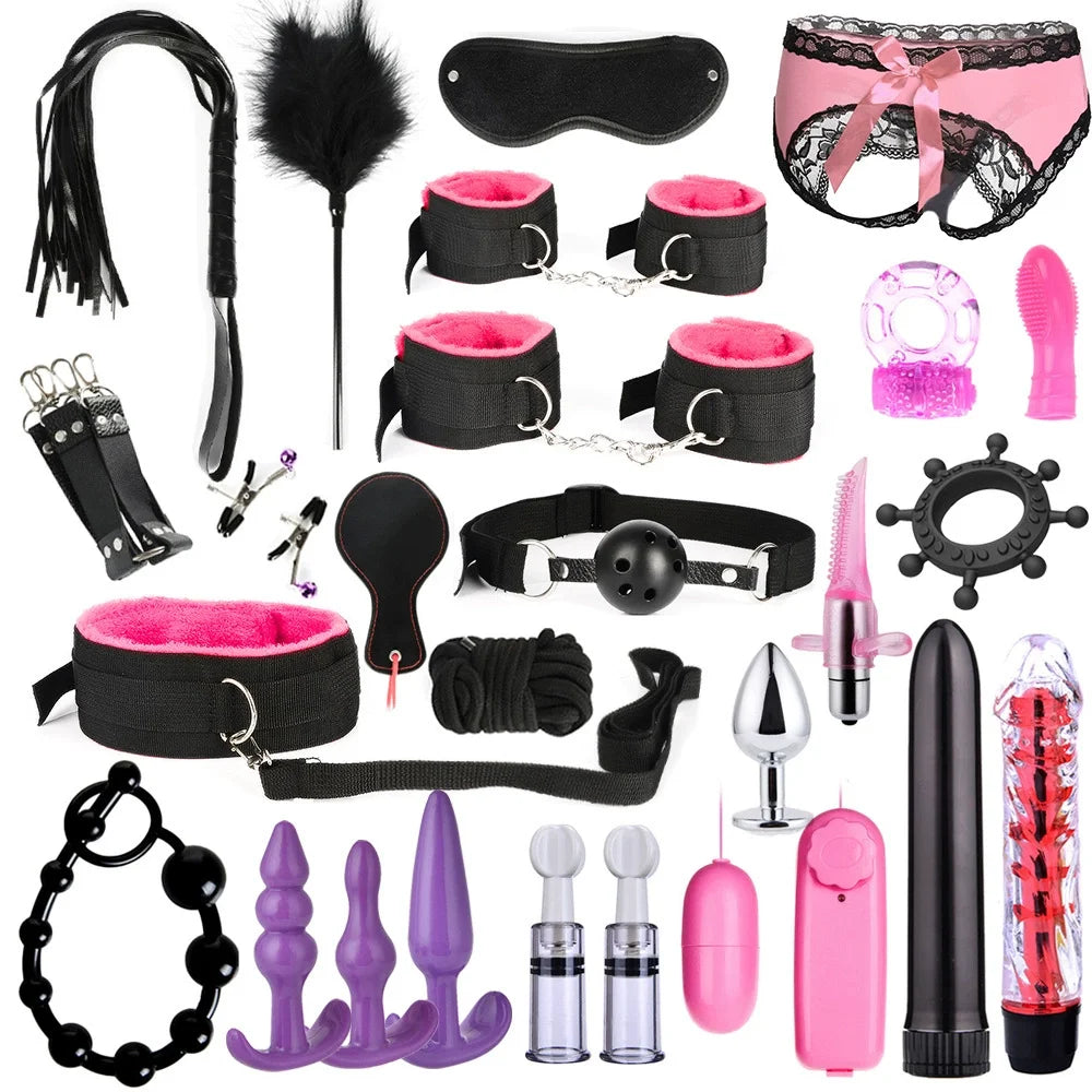 Niusida Sex Products Erotic Toys for Adults BDSM Sex Bondage Set Handcuffs Nipple Clamps Gag Whip Rope Sex Toys For Couples 2026