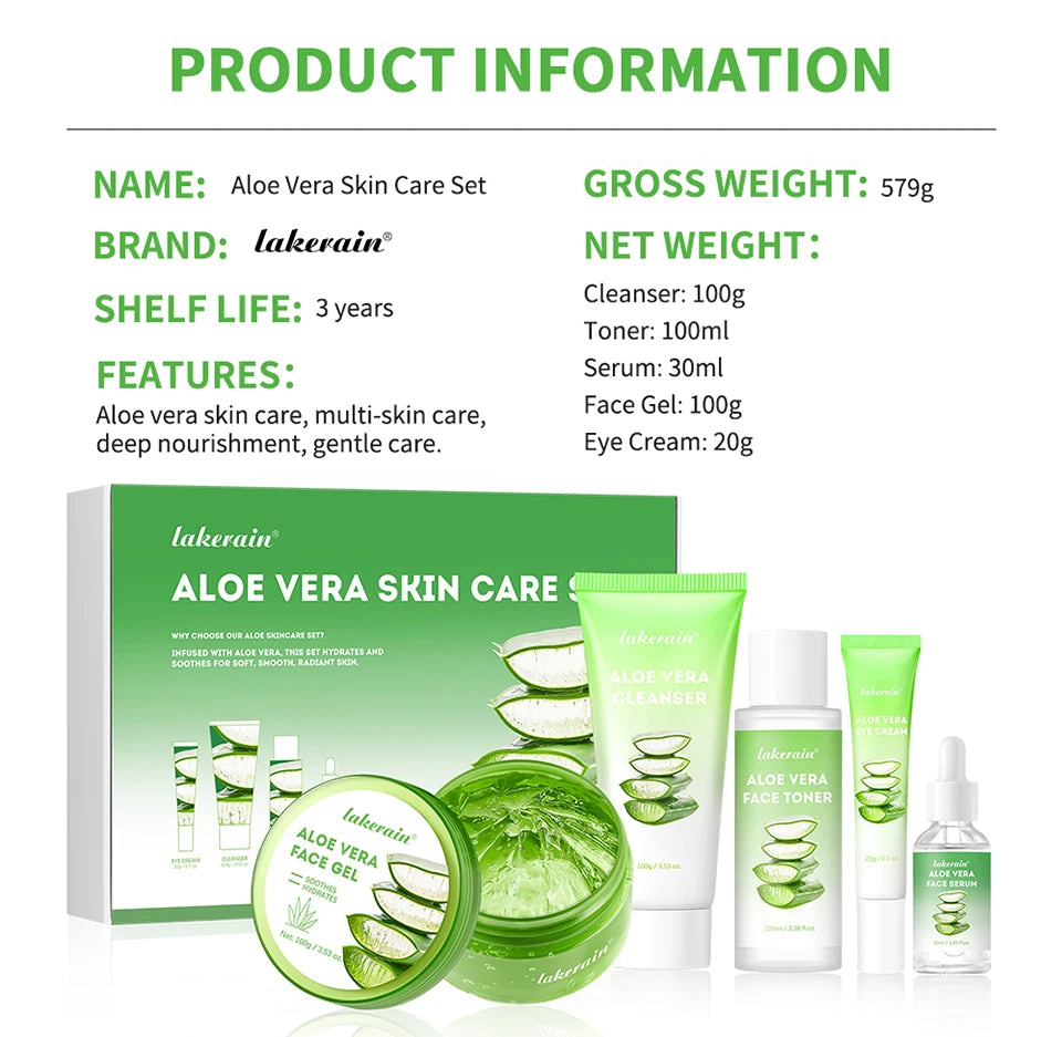 Multi-skin Care Aloe Vera Skin Care Set Deep Moisturizing Deep Nourishment Whitening Brightening Hydrating Smooth Skin. 2026 HIDRATANTE FACIAL DE ALOE VERA. HIDRATANTE SUPREME CONTRA ARRUGAS Y MANCHAS