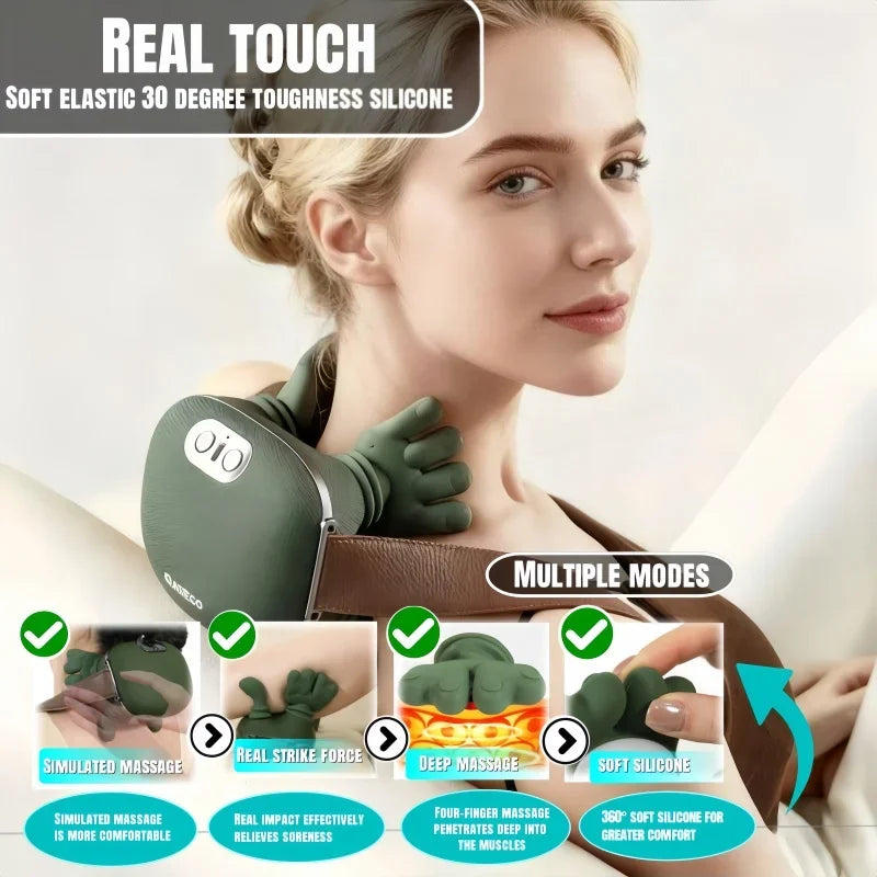 Masajeador de Cuello 2026 — Masajeador Eléctrico de Hombros y Cervical, Masaje de Tejido Profundo para el Cuerpo, Casi como un Masajista Real