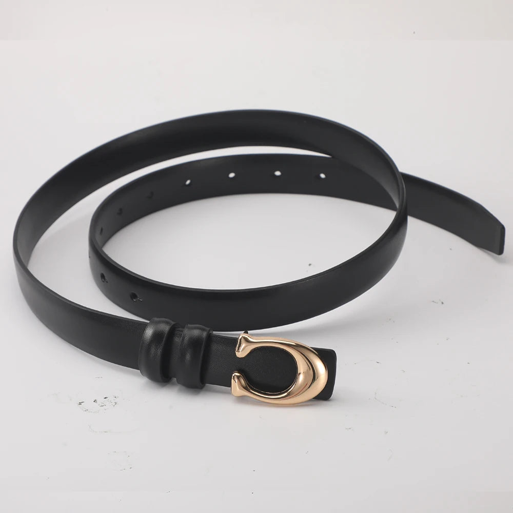 High-quality Women's Fashionable Belt C-shaped Buckle Smooth Buckle Temperament Double-sided Gift For Mother Using Belt 2026