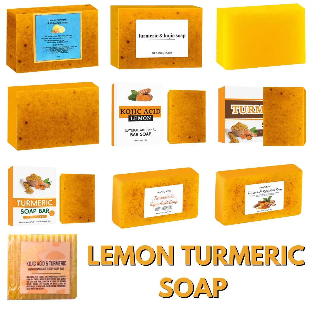 Turmeric Soap & Kojic Acid Soap Body And Facial Cleaning Handmade Soap For Dark Skin Glowing Even Skin Tone Tender Skin Care.2026 JABON MAGIGO FACIL DE CURCUMA HIDRATA Y REJUVENECE TU PIEL