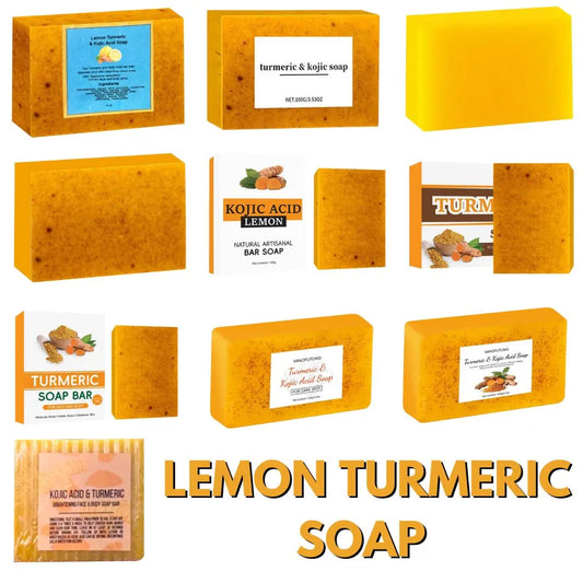 Turmeric Soap & Kojic Acid Soap Body And Facial Cleaning Handmade Soap For Dark Skin Glowing Even Skin Tone Tender Skin Care.2026 JABON MAGIGO FACIL DE CURCUMA HIDRATA Y REJUVENECE TU PIEL