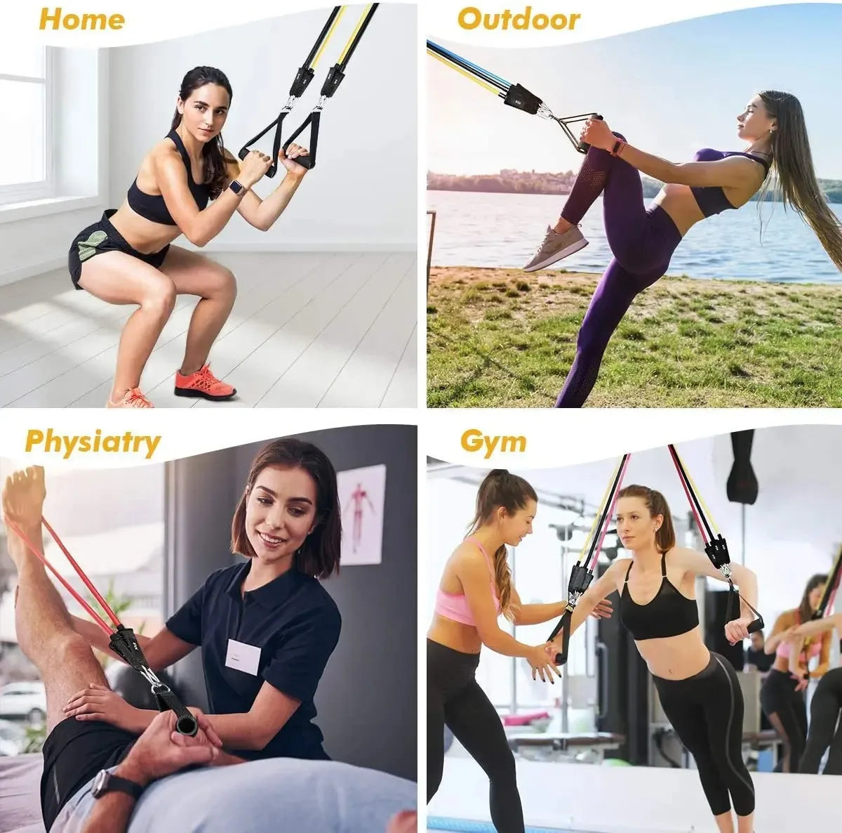 Resistance Bands Set, Exercise Bands With Door Anchor, Handles, Carry Bag, Legs Ankle Straps For Resistance Training. Ligas Elasticas para Crecimiento Muscular 2026