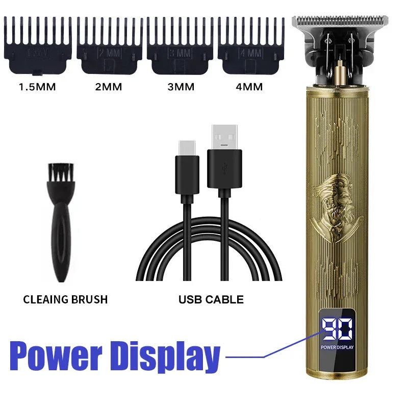 T9 Professional Electric Hair Clipper for Men Rechargeable Hair Cutting Machine Barber Shaver Haircut Remover Hair Trimmer 2026