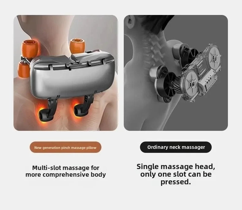 JAIYORL Almohada Masajeadora Eléctrica para Trapecio — Inalámbrica para Auto y Hogar, con Calor, para Cintura, Cuello, Piernas y Cervical, Masaje Shiatsu con Amasado