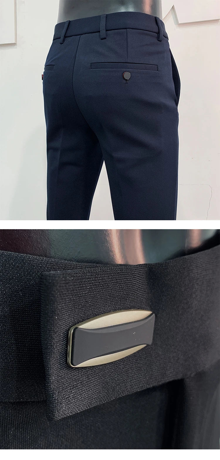 Men Suit Pants Formal Trousers Stretch Slim Pantalone Hombre Calça Masculina Solid Color Casual Dress Pants Fashion Men Clothing. Pantalones de Hombre, extra slim fit 2026. Elegantes