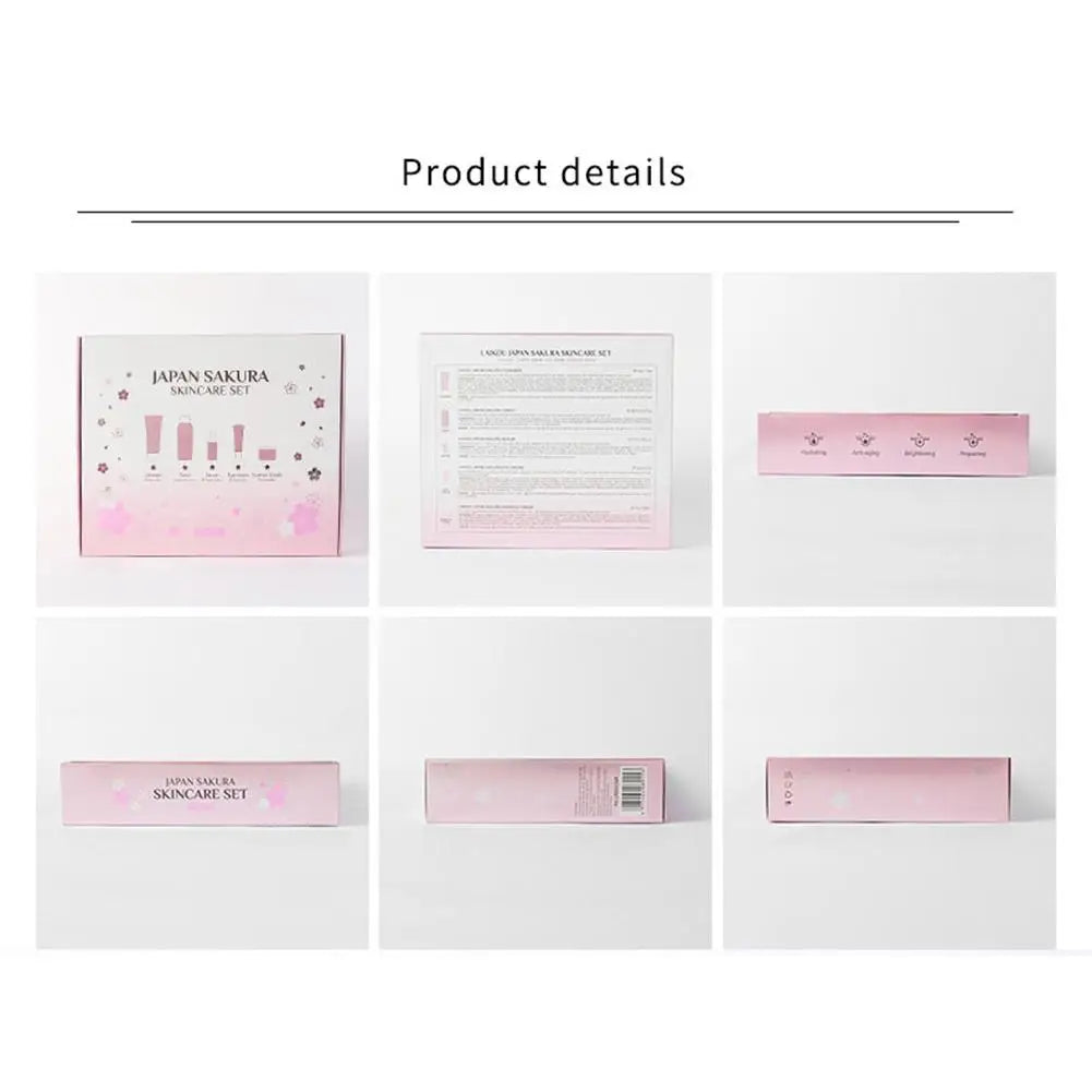 5/3pcs/Set Sakura Skin Care Sets Face Cream Serum Toner Facial Cleanser Sunscreen Eye Cream Gift Box Face Skin Care Set Product.2026 SERUM FACIAL. HUMECTANTE FACIL. REJUVENECEDOR PROTECCION CONTRA ARRUGAS FACIALES