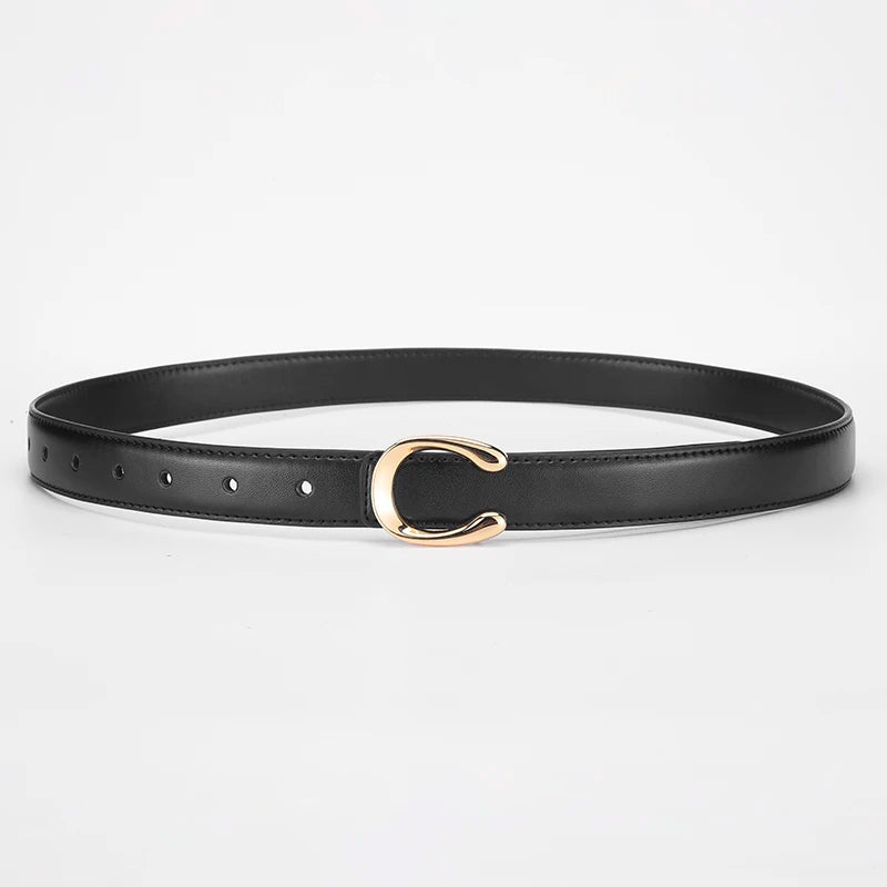 High-quality Women's Fashionable Belt C-shaped Buckle Smooth Buckle Temperament Double-sided Gift For Mother Using Belt 2026