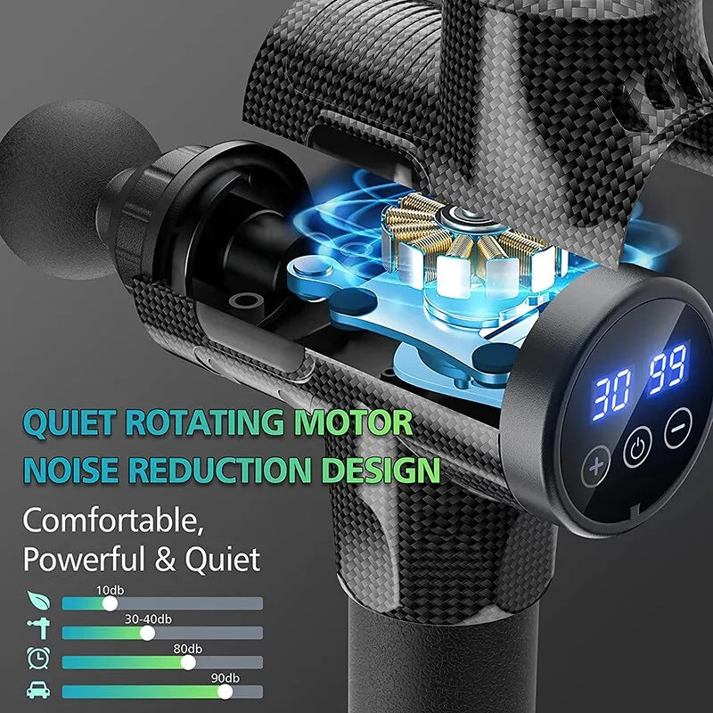 30 Level Massage Gun Fascia Deep Muscle Relax Body Neck Massager Electric Fitness Equipment Noise Reduction Male Female Masajiador Colporal