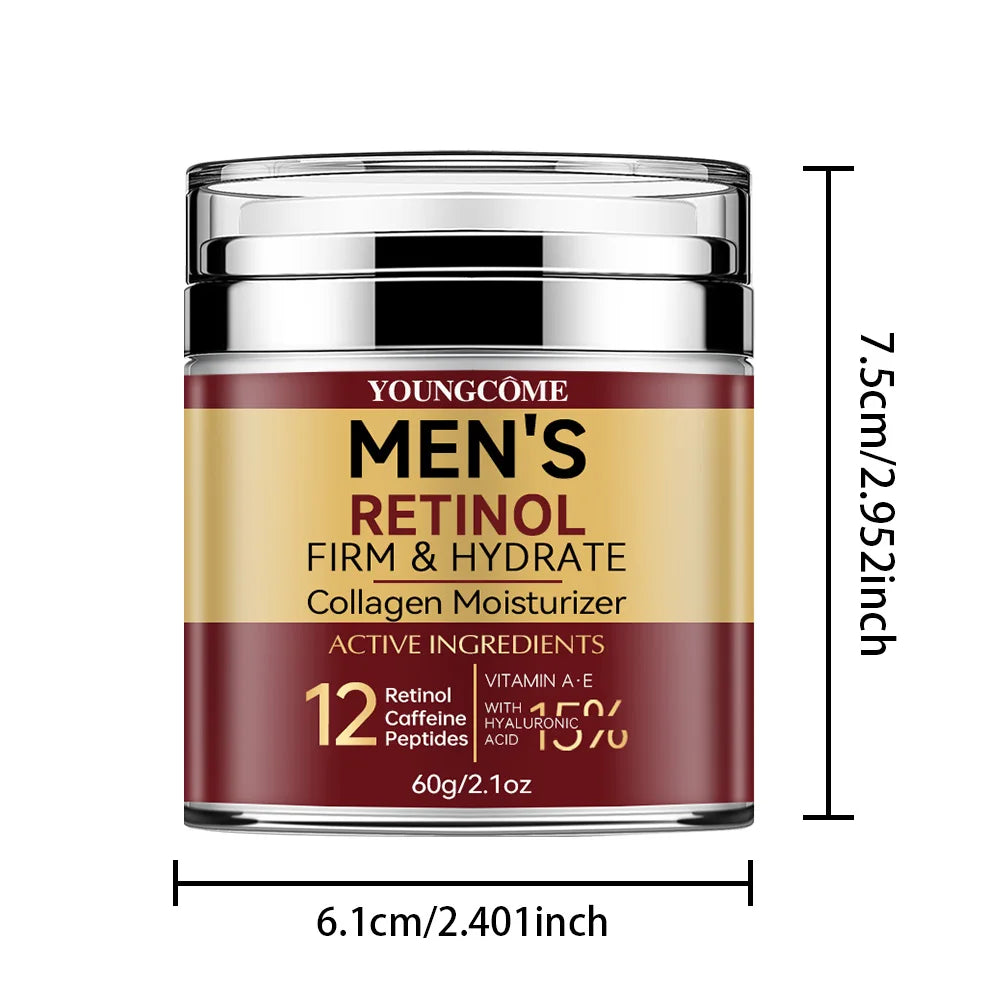 Men's Retinol Firming Face Cream Skincare Moisturizing Collagen Brightening Smooth Wrinkles Facial Face Men Skin Care Treatment.2026 Crema facial para hombres con retinol — reafirma, hidrata, aclara y suaviza arrugas.