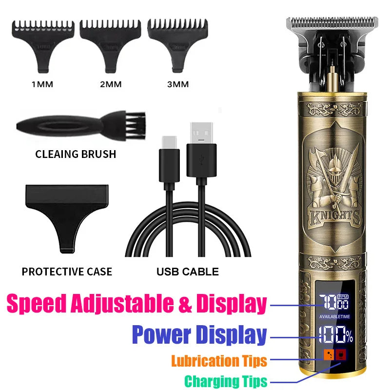T9 Professional Electric Hair Clipper for Men Rechargeable Hair Cutting Machine Barber Shaver Haircut Remover Hair Trimmer 2026