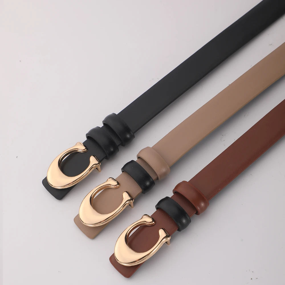 High-quality Women's Fashionable Belt C-shaped Buckle Smooth Buckle Temperament Double-sided Gift For Mother Using Belt 2026