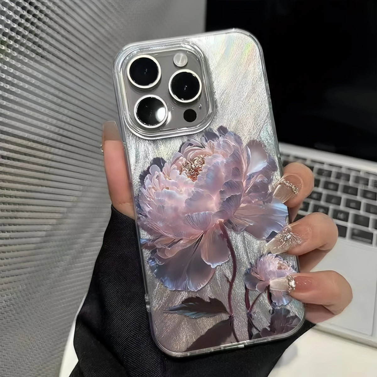 Five Golden Lotus Pattern Phone Case for IPhone 11 13 14 15 16 Pro Max 7 8 14 15 Plus X XS Max XR 16e Feather Texture Hard Cover 2026 Modern