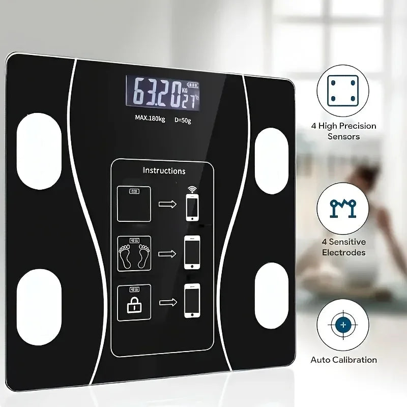 Intelligent Digital Body Scale With Backlit LED Display Screen,Weighing Up To 400 Pounds,Ideal for Weight Management & Fitness. Pesa corporal