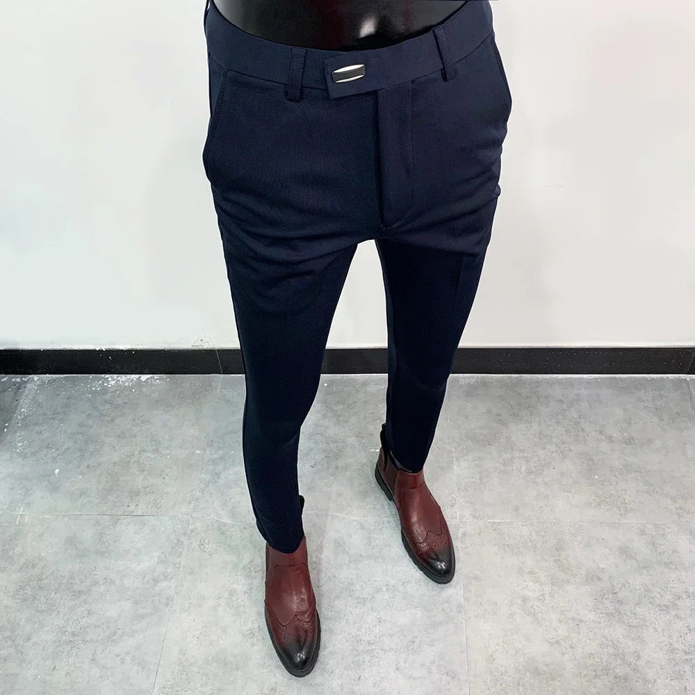 Men Suit Pants Formal Trousers Stretch Slim Pantalone Hombre Calça Masculina Solid Color Casual Dress Pants Fashion Men Clothing. Pantalones de Hombre, extra slim fit 2026. Elegantes